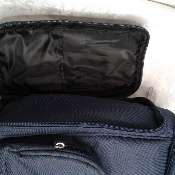 Lunch Bag Silverware Cloth Napkin Water Bottle Set Insulated Navy Blue 11" x 10" - Picture 8 of 14